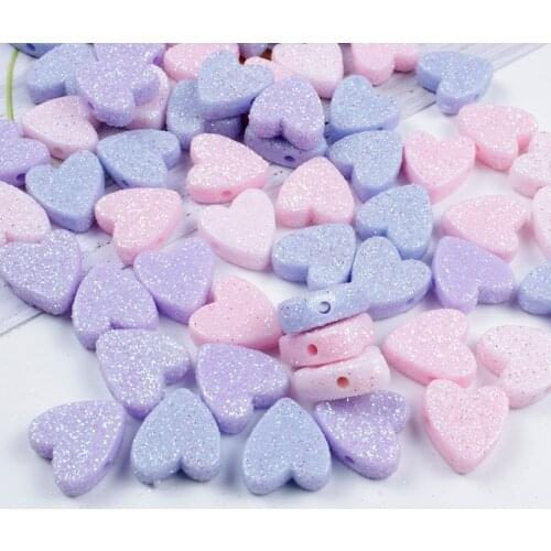 20-100Pcs/lot 4 Colors Love Heart Acrylic Beads Loose Spacer Beads for Jewelry Making Diy Bracelet Crafts Accessories Pick Color