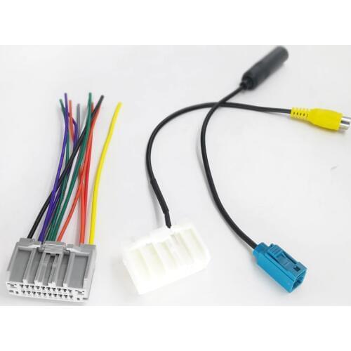 Biurlink Car Radio Wiring Harness Wire Fakra Adapter Reversing Parking Cable for Jeep Wrangler Dodge Chrysler