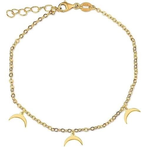 DARK DIAMOND-horn bracelet in 925 sterling silver or 18k gold plated. Jewel atioxido. Adjustable