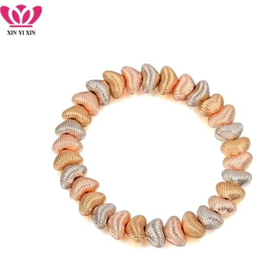 Mix Color Heart Strand Bracelets & Bangles Elastic Chain Full Heart Charms Bracelets For Women Pulseira Feminina Wholesale 2020