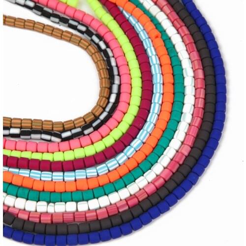 Clay Beads 6mm Flat Round Loose Handmade Polymer Spacer Bead Mutilcolor DIY for Jewelry Making Necklace Bracelet Finding 360pcs