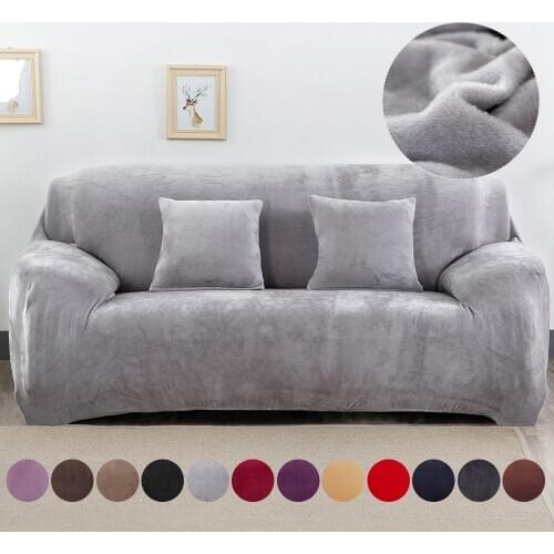 1/2/3/4Seats Thick Plush Recliner Sofa Covers Solid Color Retro Recliner Sofa Cover Towel Living Room Soft Couch Slipcovers 1pc