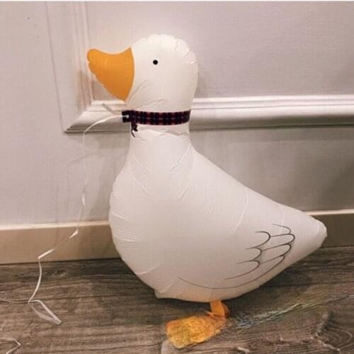 Little white duck standing outdoor walking animal cartoon aluminum film birthday gift Japanese walking balloon festival supplies