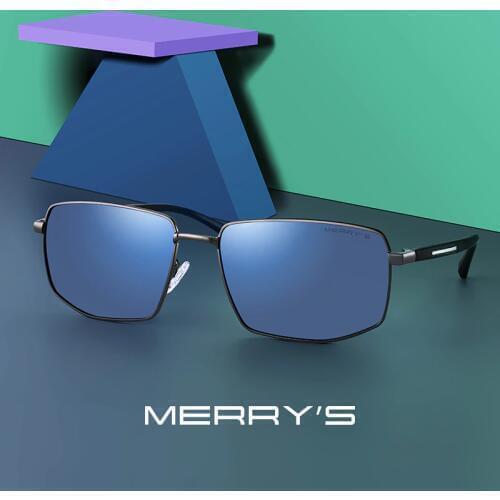 MERRYS DESIGN Men Classic Sunglasses Male HD Polarized Rectangle Sun glasses For Driving TR90 Legs UV400 Protection S8255