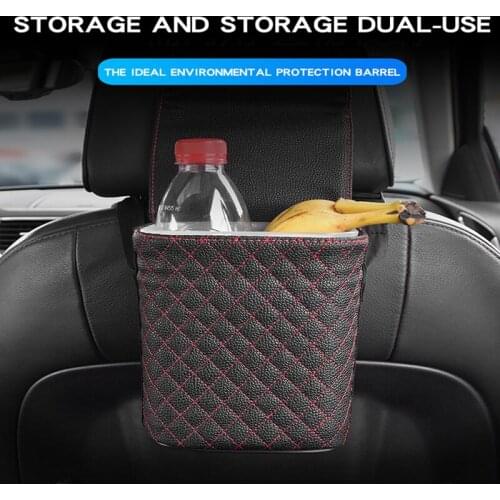 2021 New Multi-Purpose Storage Bucket For Tesla Model 3 Car Trash Can Storage Box Seat Back Accessories Large Practical Space