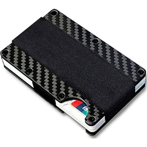 2021 New Men Carbon Fiber Card Holder Mini Slim Credit Card With Money Cash Clip Case Business ID Card Holder Cover Rfid Wallet