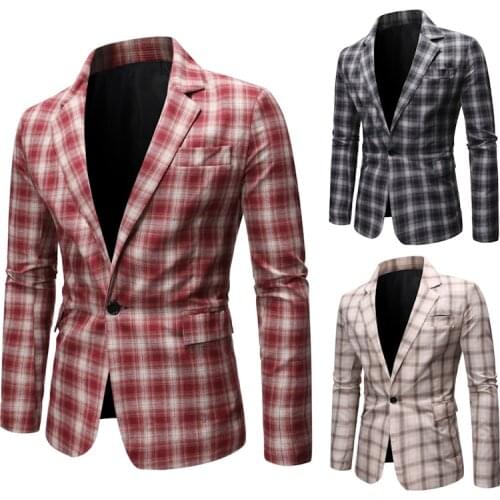 2021 spring and autumn clothing mens checked small suit Korean version slim business jacket mens youth fashion suit casual jac