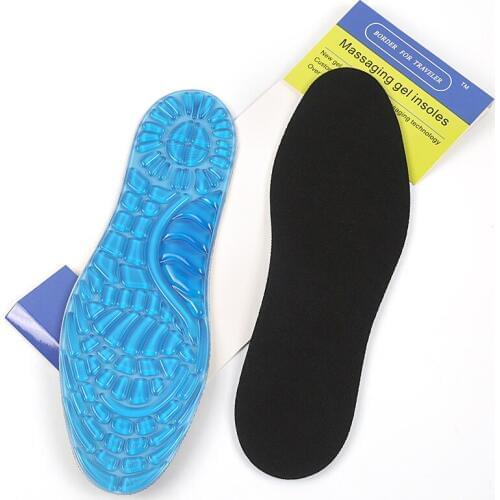 USHINE EU36-48 Arch Support Massaging Gel Insoles Women Basketball Football Insoles Silicone Foot Pad Orthopedic Gel Insoles Men