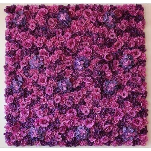 Excellent 40cm*60cm Purple Artificial flower wall wedding decoration Voilet flower backdrop 10pcs
