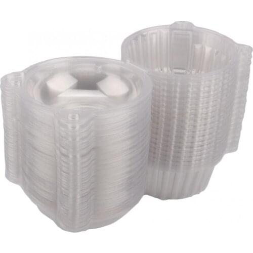 New 100pcs Plastic Fruit Case Container Disposable Fruit Box Cupcake Case Muffin Pods Dome Cups Cake Boxes Gifts Container