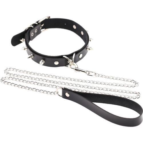 Women Faux Leather Chain Strap Bondage Harness Choker Slave Cosplay Supplies sex toys for woman faux leather soft comfortable