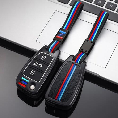 New Arrival Alloy Silicone Car Key Cover Protector Case for Audi A3 A4 A5 C5 C6 8L 8P B6 B7 B8 C6 RS3 Q3 Q7 TT 8L 8V S3 Keychain