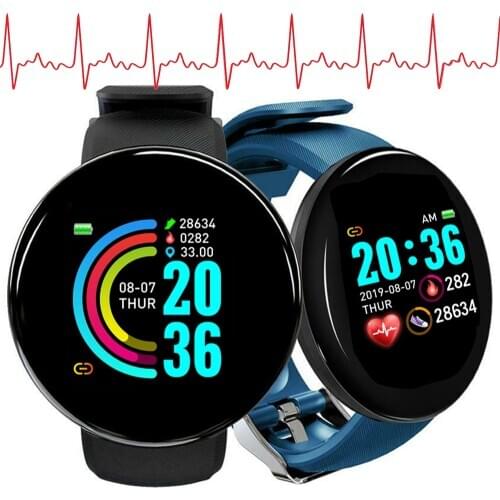 D18 Smartwatch Heart Rate Smart Watch Man Smart Bracelet Sports Tracker Smart Band Waterproof Smartwatches for Android IOS