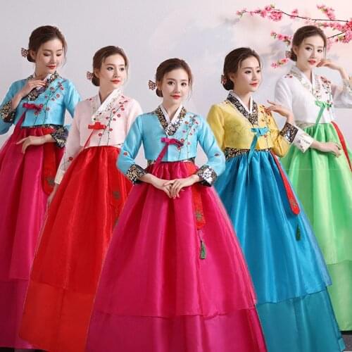 Traditional Women Hanbok Ethnic Korean Costume Dae Jang Geum Party Dress Ancient Outfit Palace Princess Embroidery Dress