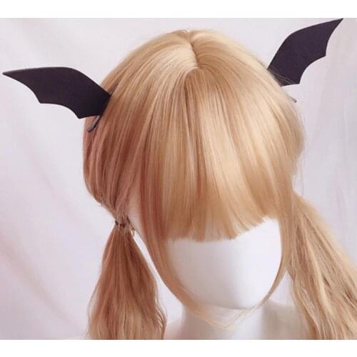 2Pcs Devil Wing Hair Clip Eye-catching Anti Slip Styling Accessories Funny Cute Cosplay Party Bat Wing Hairpin for Festival