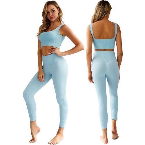 Women Vital Seamless Yoga Set Fitness Clothing High Waist Gym Leggings+Padded Push Up Sports Bra Running Sportswear Track Suit