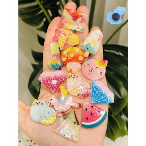 Good Quality 1pcs Mushroom Diamond Resin Shoes Accessories GardenShoe Decorations For Croc Jibz Charm Kids Birthday Presents