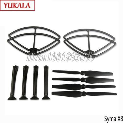 1 Unidades = 12 UNIDS Landing gears + blades + Protector frames Syma X8C/X8W/X8G/X8HC RC UFO Quadcopter Repuesto Accesorios