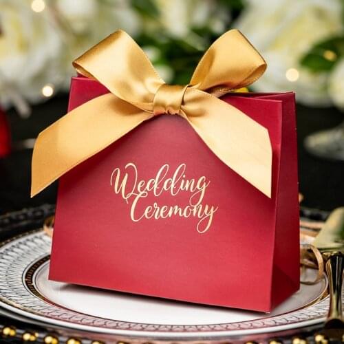 10pcs Wedding Favors Packaging Bag Paper Gift Box for Guests Valentines Day Birthday Candy Boxes With Ribbon Sweet Box