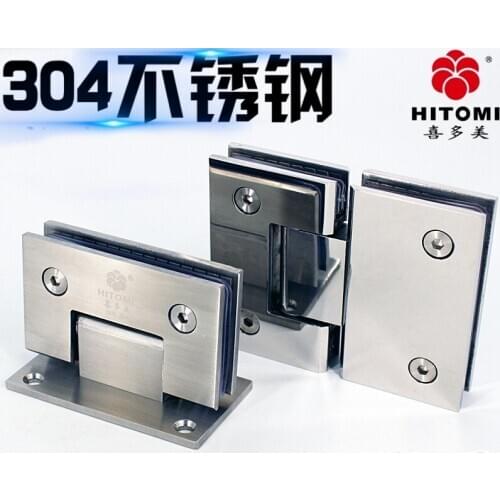 304 stainless steel 90 degree 180 degree clip code fixed shower room hardware accessories bathroom angle glass door hinge
