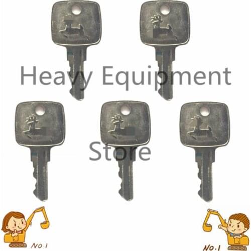 5 PCS JD Key For John Deere Multiquip and Indak Equipment Ignition Start Starter AT195302 DAR51481 AR51481 DAT195302