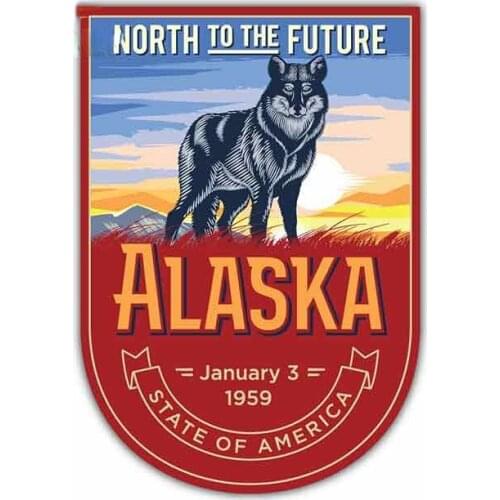 Alaska USA State North To The Future Anime Car Stickers Vinyl JDM RV VAN 3D DIY Fine Decal Cover Scratches Waterproof Graphics