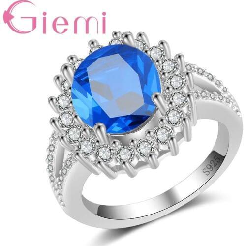 Authentic Silver Color Ring CZ Paved Sun Flower Luxury Finger Femme Rings for Women Wedding Proposal Finger Jewelry