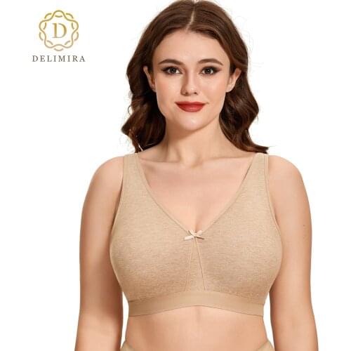 Womens Wireless Plus Size Smooth Cotton Bra Sleep Unlined Comfort Support