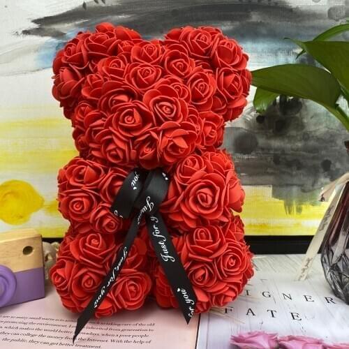 DIY 25 Cm Rose Bear With Box Mothers Day Gift