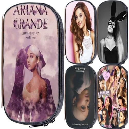 Functionary Ariana Grande Pencil Case Kpop Cosmetic Bag Case High Quality Pencil Bag Boys School Supplies Pencil Pouch Kids Gift