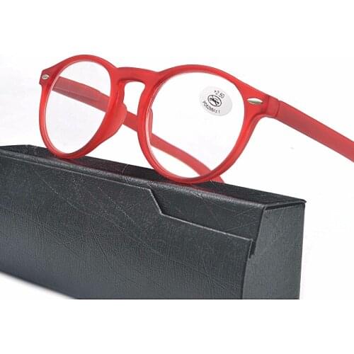 MINCL/ Small Round Frame Men Women Reading Glasses Presbyopic Glasses Vintage Red Glasses Frame Round Reading Glasses NX