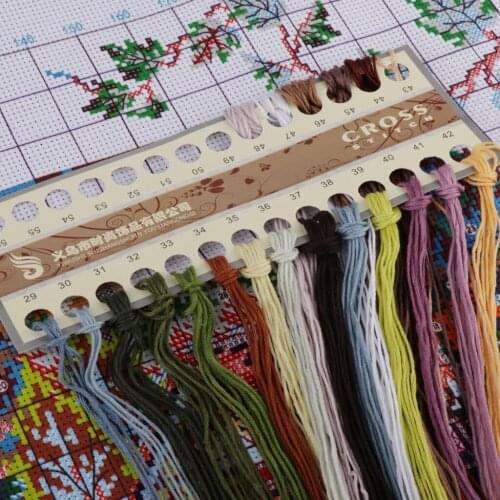 Autumn Landscape Pre-printed Stamped Cross Stitch Kit Needlework DIY Craft