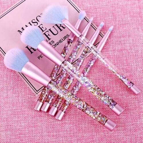 NEW 7Pcs Sequins diamond Makeup Brushes Set Eyeshadow Brush Blusher Concealer Foundation Lip Powder Sets Brush Set Makeup Tools