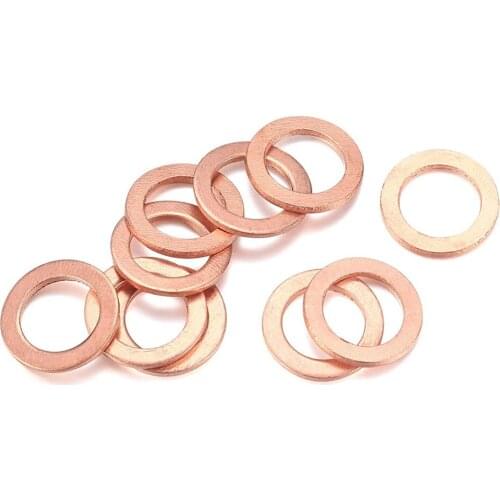 200 Pieces Copper Sealing Rings 9Sizes Flat Sealing Ring Assortment Kit