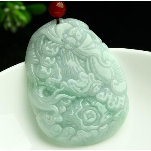 Natural a life luck money to Pendant in authentic Burma jade jade Ruyi jade pendant bat