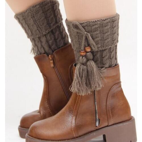 120pairs/lot new coming winter knit Boot Cuffs with tassel/boot sock