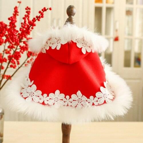 Pet Clothes Teddy Hiromi Yorkshire Terrier Dog Costume New Years Cloak Red New Year Cat Clothes