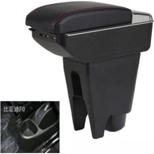 For Peugeot 107 armrest box USB Charging heighten Double layer central Store content cup holder ashtray accessories