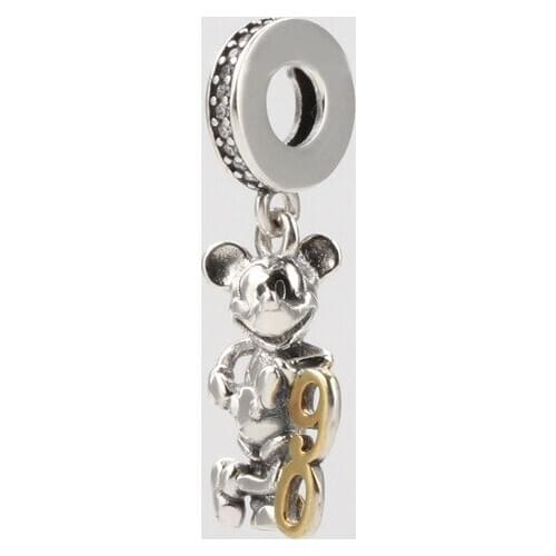 S925 Sterling Silver Pendant New Mickey Pendant Simple Fashion Bracelet Original Accessories