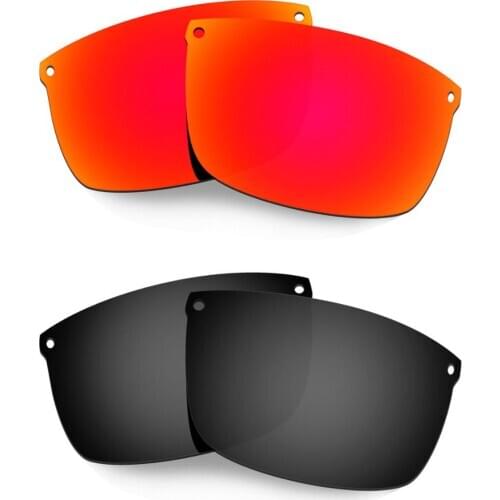 HKUCO For Carbon Blade Sunglasses Polarized Replacement Lenses 2 Pairs Red & Black