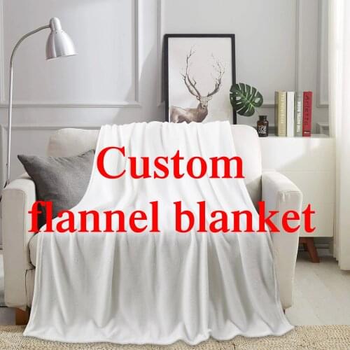Professional Customize 3D Printed Flannel Blanket Throw for Sofa Bed Cover Single Twin Bedding Kids Adults Gift