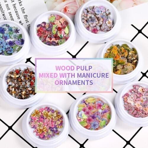 Plant Nail Art Manicure Color Flower Bee Nail Decoration Fruit Sticker Mixed Wood Pulp Piece Animal TXTB1