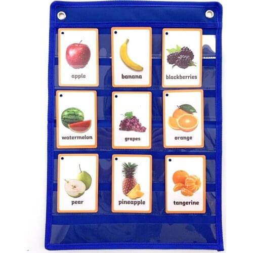 Blue Magnetic Pocket Chart For Standards Daily Schedule Easy Mounting Space With 10 Dry Erase Cards