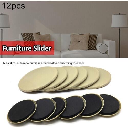 12Pcs Anti Scratch Furniture Sliders Pad Floor Protector Anti-skid No-noise Heavy Appliances Moving Pad Protect Carpet