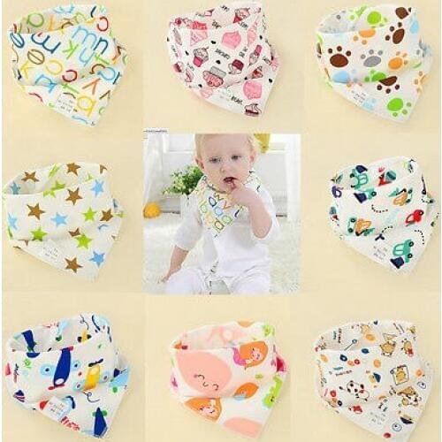 8 Patterns Newborn Baby Boy Girls kids Bibs Waterproof Saliva Handkerchief Towels Feeding Bandana