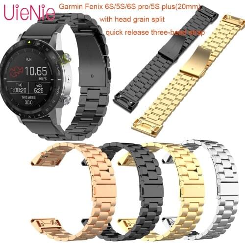 20mm Three-Bead Quick Release Strap Belt For Garmin Fenix 5S/6S/6S Pro Replacement Wristband With Head Grain Split Accessories