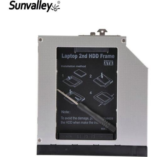 Sunvalley 12.7mm 2nd HDD Alumium Caddy SATA to 2.5 Inch SATA Hrad Disk Drive Enclosure for HP 8560W HD8560W-SS