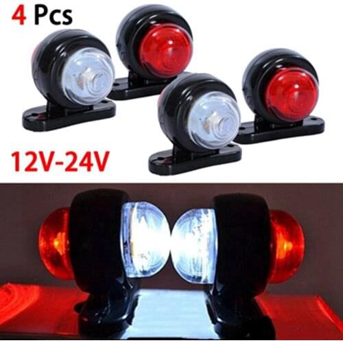 TNOOG 2/4pcs 8 LEDS Car Truck Rear Tail Parking Warning Lights Stop Signal Brake Lamps Double Sides Marker Trailer Lights