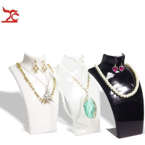 Three Colors Mannequin Necklace Pendant Jewelry Display Stand Holder Showcase Earring Jewelry Display Decorate Shelf 21cm