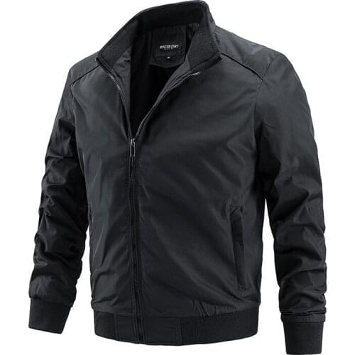 New Autumn Winter Mens windbreaker Jackets Men Sports Casual Business Solid Simple Slim Fit Mens Jacket Men Clothing